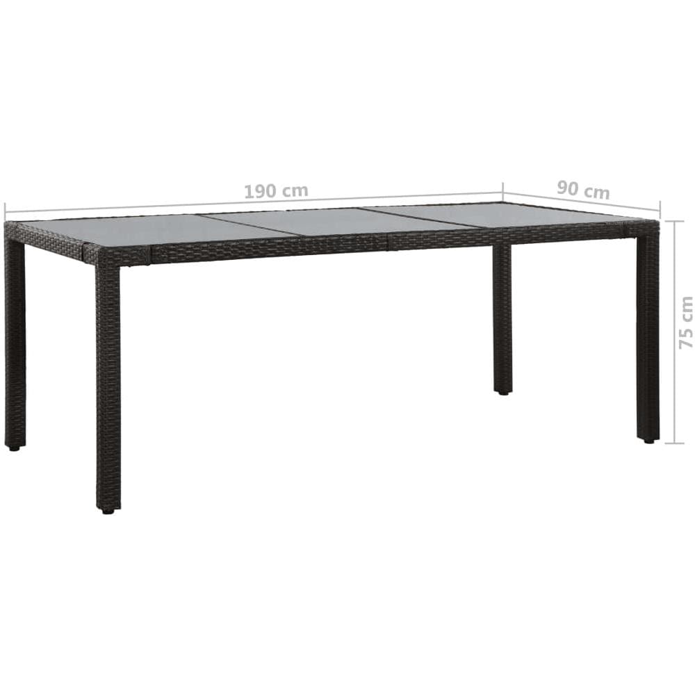 Set Da Pranzo Da Giardino 9 Pz In Polyrattan Nero - Foto 7