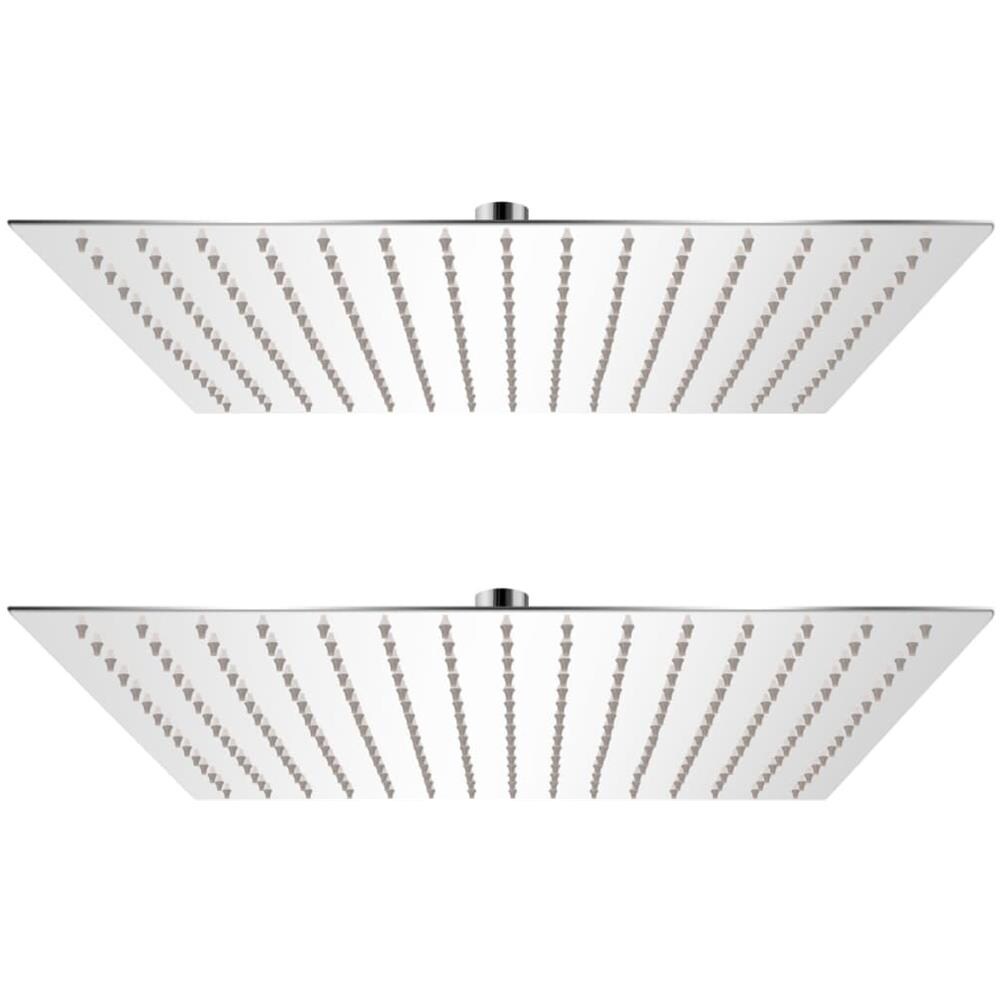 Soffione Per Doccia A Pioggia 2pz Acciaio Inossidabile 40x40cm - Foto 1