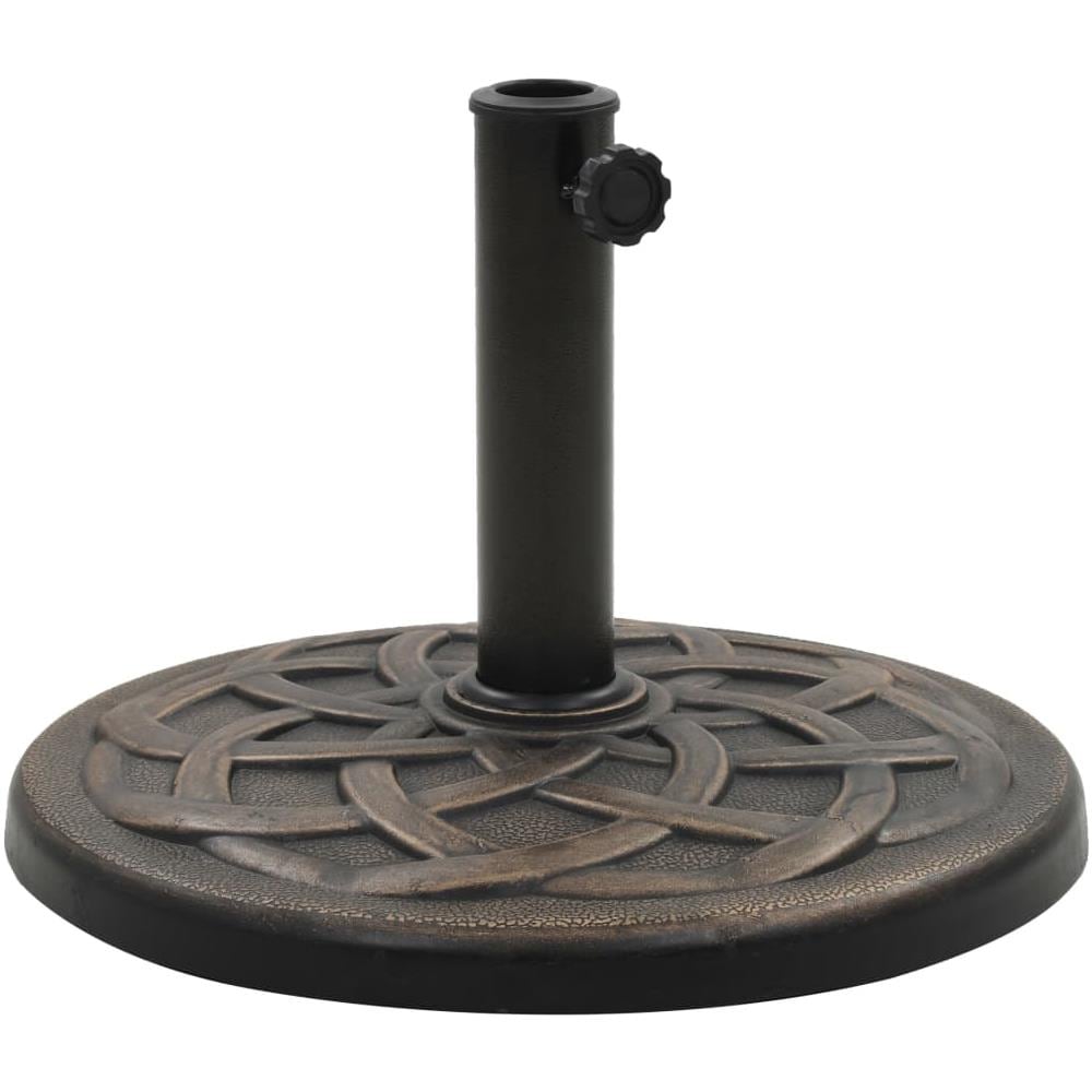 Base Per Parasole Rotonda In Poliresina 11 Kg Bronzo - Foto 1