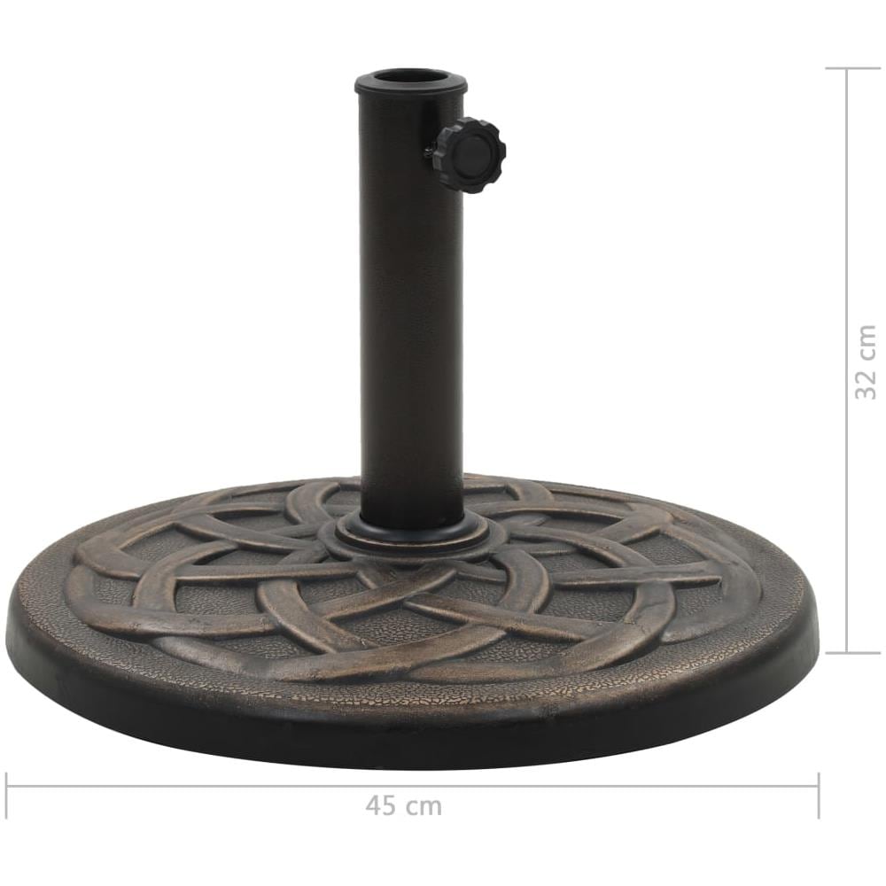 Base Per Parasole Rotonda In Poliresina 11 Kg Bronzo - Foto 6