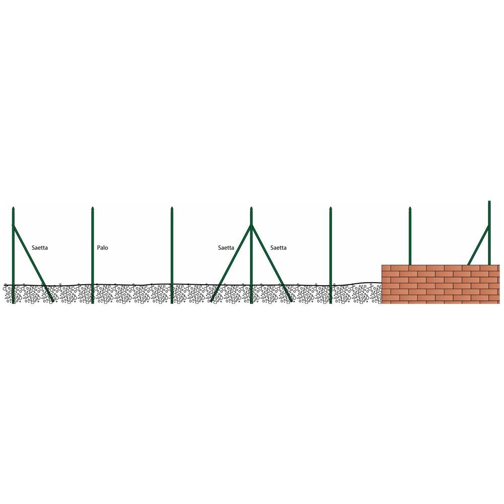 saetta di tensione in ferro plastificato per recinzioni cm 200 mm 25x25 verde