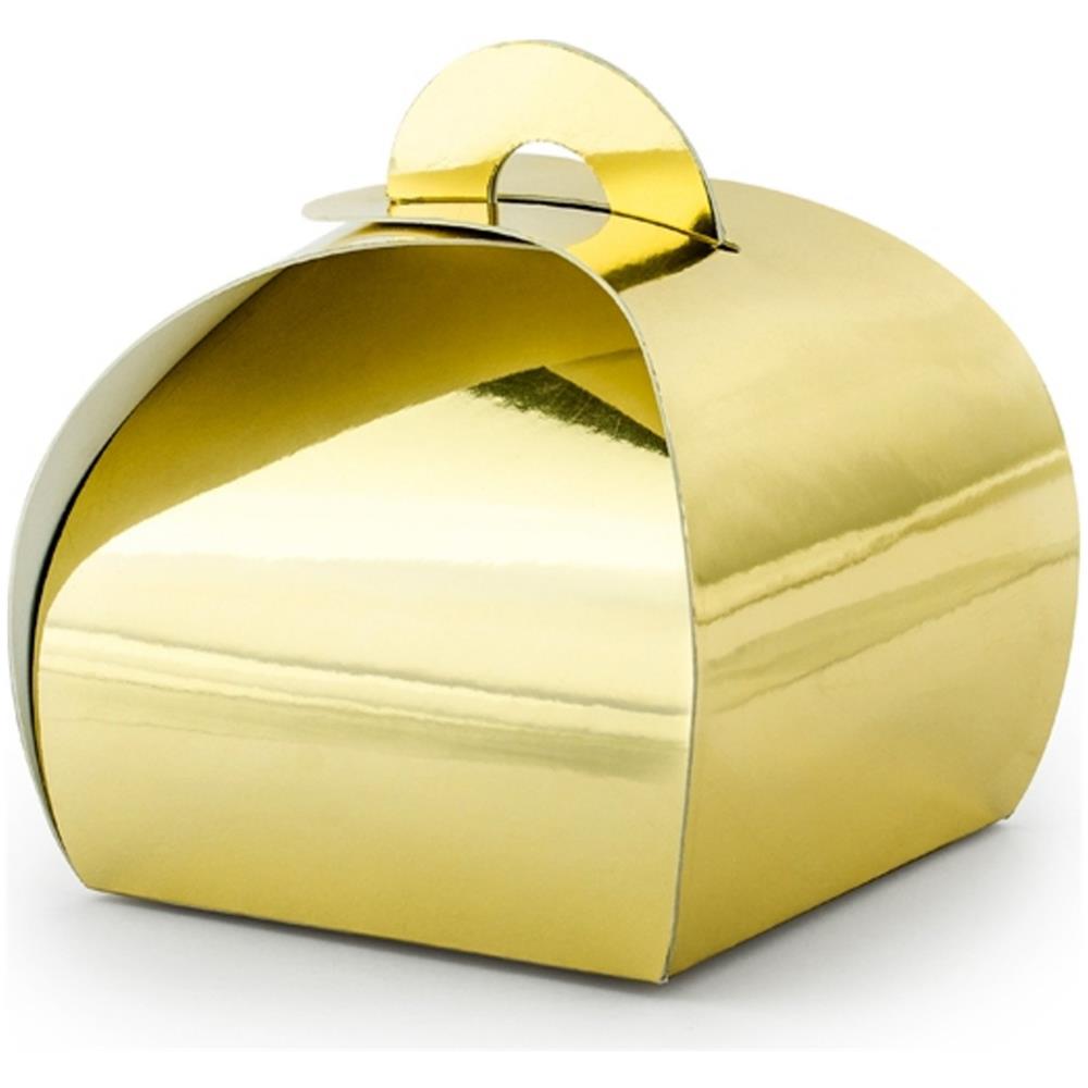 Partydeco - 10 Scatole In Cartone Color Oro Metallizzato - Foto 1