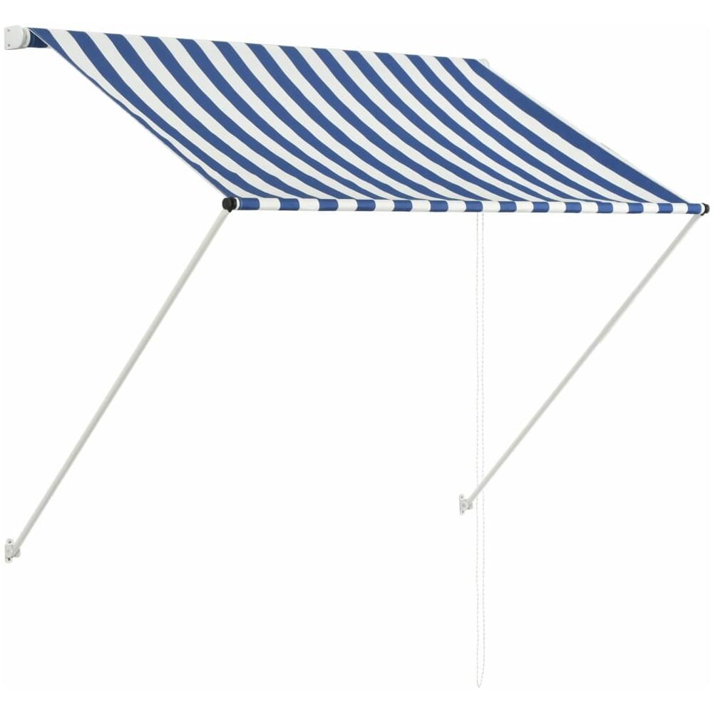 Tenda Da Sole Retrattile 100x150 Cm Blu E Bianco - Foto 1