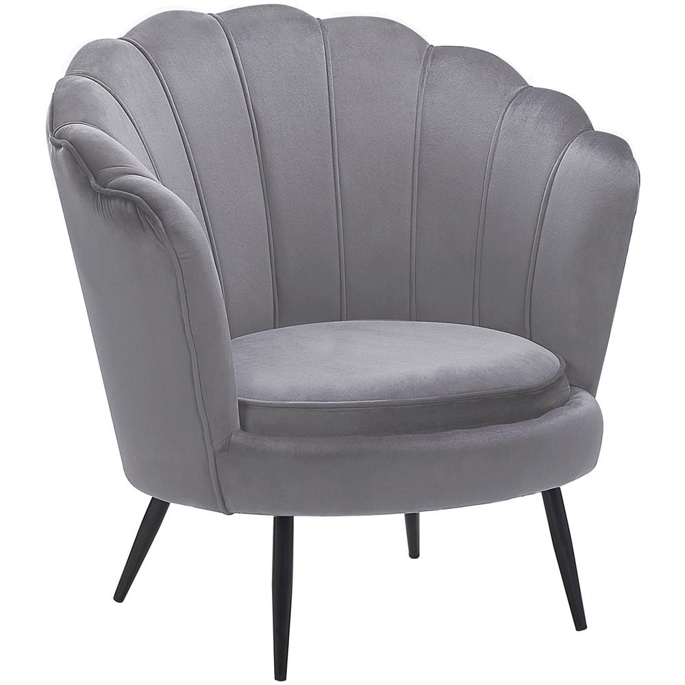 Poltrona In Velluto Grigio Lovikka - Foto 1