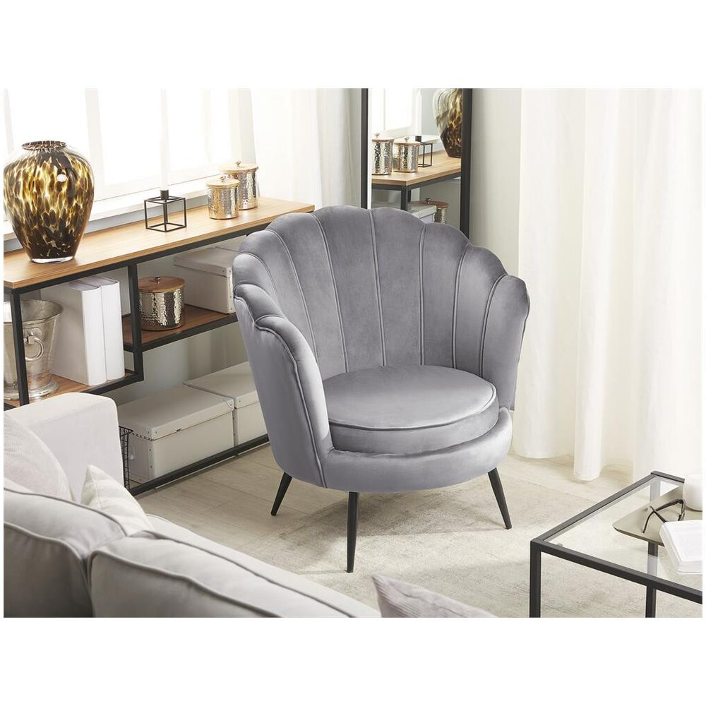 Poltrona In Velluto Grigio Lovikka - Foto 2