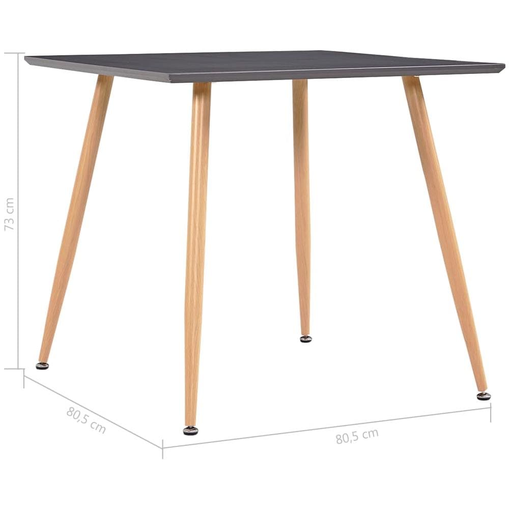 Tavolo Da Pranzo Grigio E Rovere 80,5x80,5x73 Cm In Mdf - Foto 5