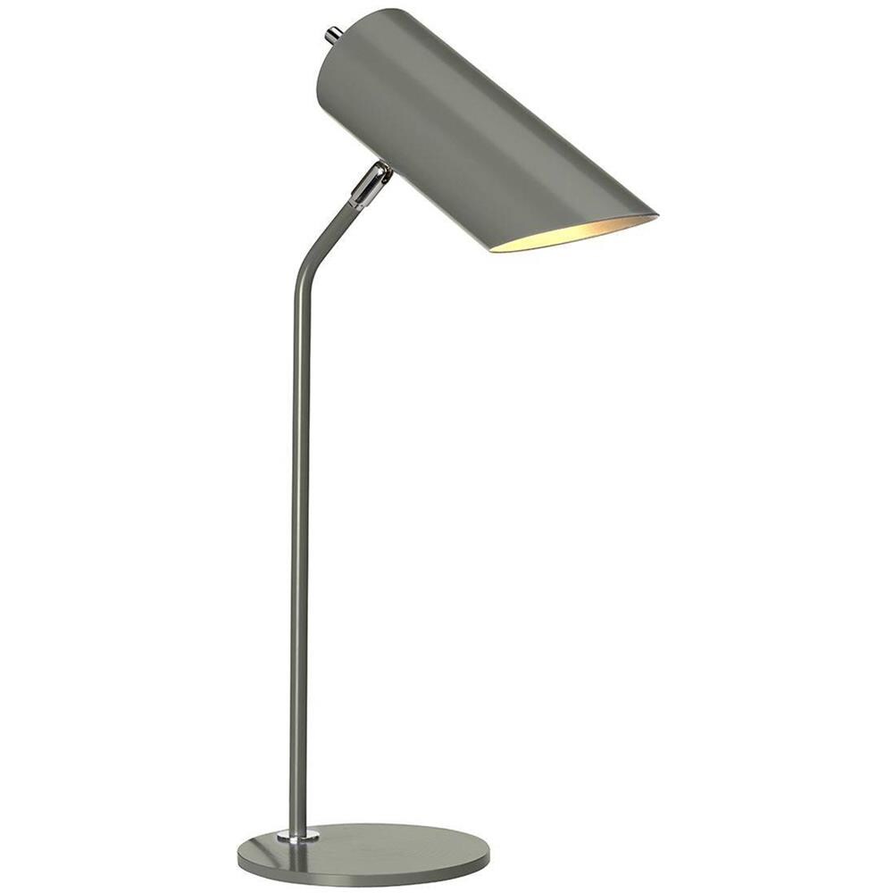 Lampada Da Tavolo A 1 Luce - Nichel Lucido Grigio Scuro, E27 - Foto 1