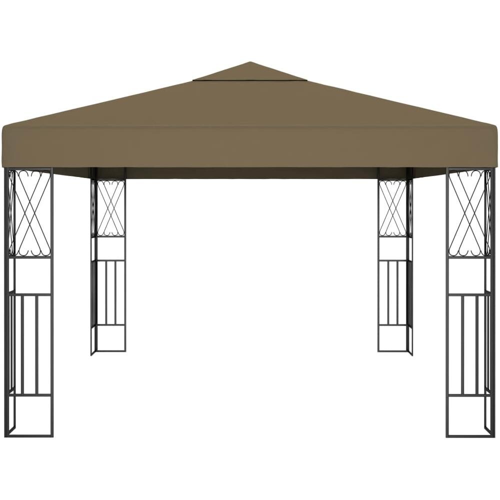 Gazebo con Luci a Stringa LED 3x4 m in Tessuto Grigio Talpa - Foto 3