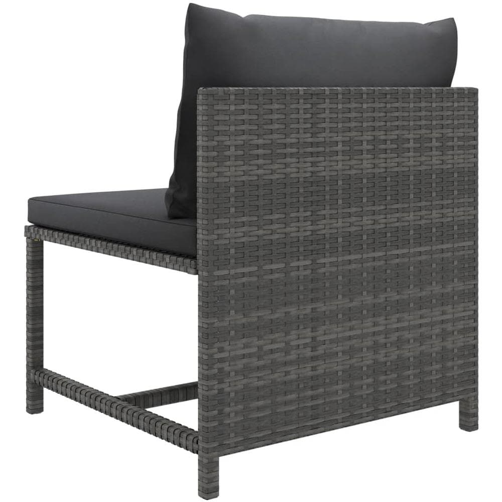 Set Divani Da Giardino 9 Pz Con Cuscini In Polyrattan Grigio - Foto 3