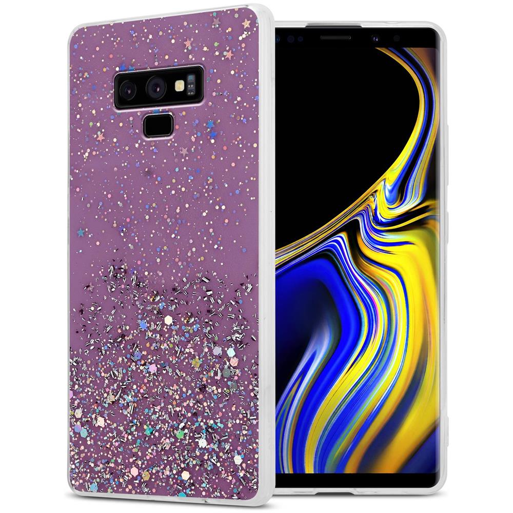 Custodia Compatibile Con Samsung Galaxy Note 9 In Viola Con Glitter - Coperchio Protettivo In Silicone Tpu Flessibile Con Glitter Scintillanti - Foto 1
