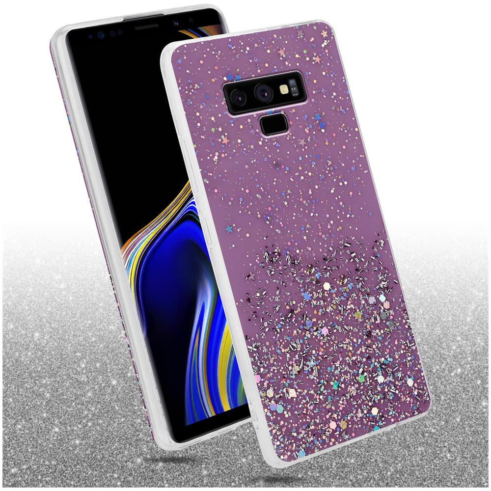 Custodia Compatibile Con Samsung Galaxy Note 9 In Viola Con Glitter - Coperchio Protettivo In Silicone Tpu Flessibile Con Glitter Scintillanti - Foto 2