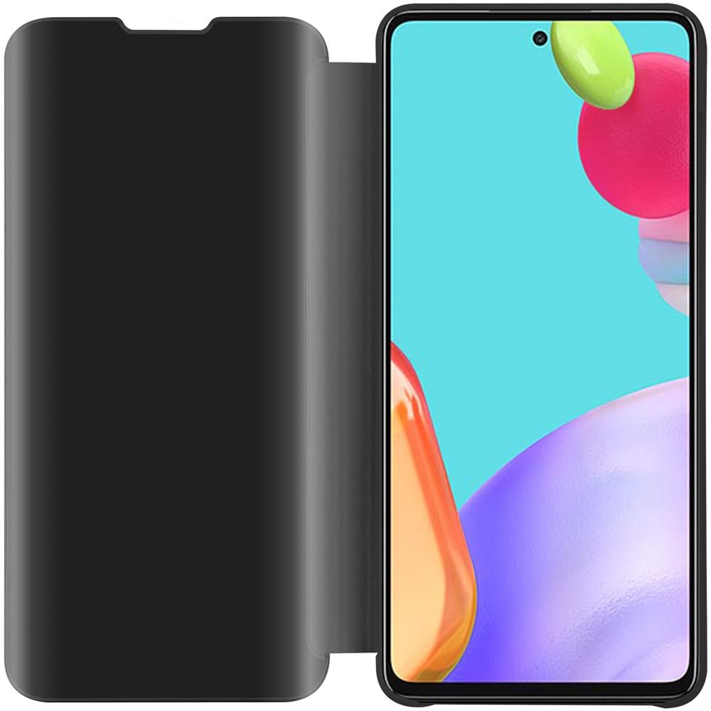 Custodia Compatibile Con Samsung Galaxy A52 4g / 5g In Tormalina Nera - Clear View Specchio Coperchio Protettivo Con Funzione Di Supporto Protezione A 360 Gradi - Foto 2