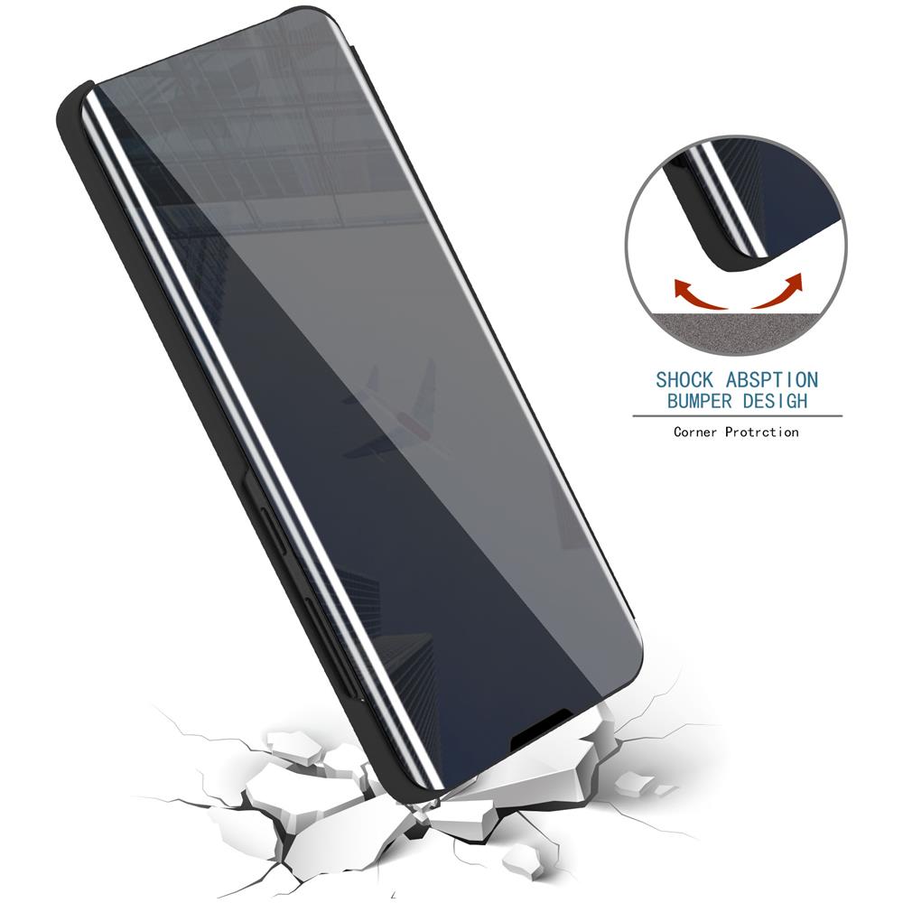 Custodia Compatibile Con Samsung Galaxy A52 4g / 5g In Tormalina Nera - Clear View Specchio Coperchio Protettivo Con Funzione Di Supporto Protezione A 360 Gradi - Foto 6
