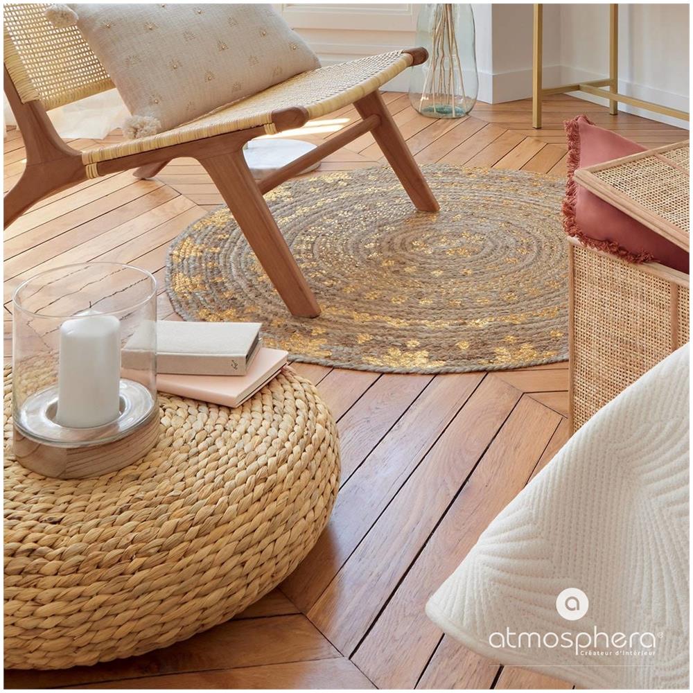 Pouf Intrecciato Ottoman, Ø 55 Cm - Foto 4