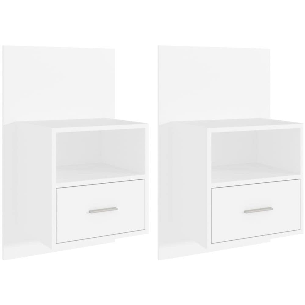 Comodini a Parete 2 pz Bianchi - Foto 1