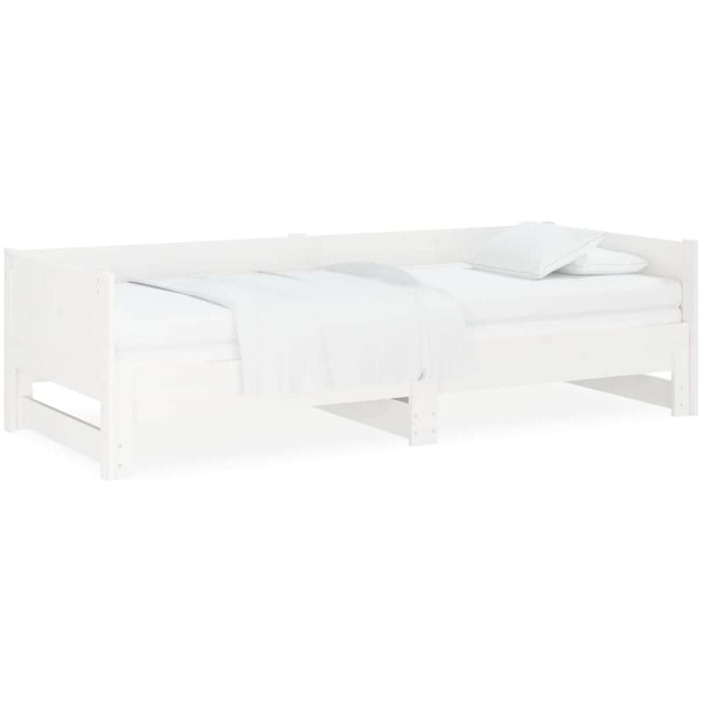 Dormeuse Estraibile Bianca Legno Massello Di Pino 2x (90x190) Cm - Foto 2