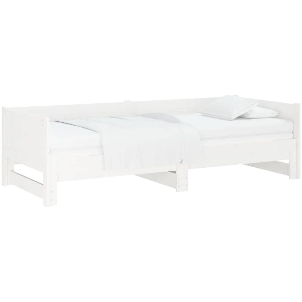 Dormeuse Estraibile Bianca Legno Massello Di Pino 2x (90x190) Cm - Foto 3