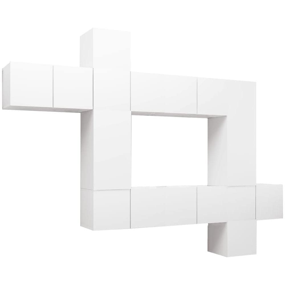 Set Mobili Porta TV 10 pz Bianco in Legno Multistrato - Foto 1