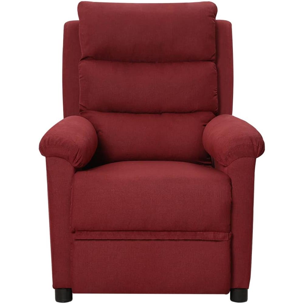 Poltrona Massaggiante Reclinabile Rosso Vino In Tessuto - Foto 2