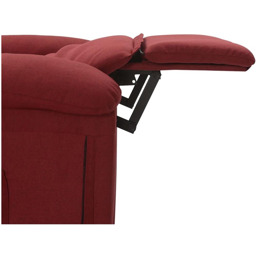 Poltrona Massaggiante Reclinabile Rosso Vino In Tessuto - Foto 8