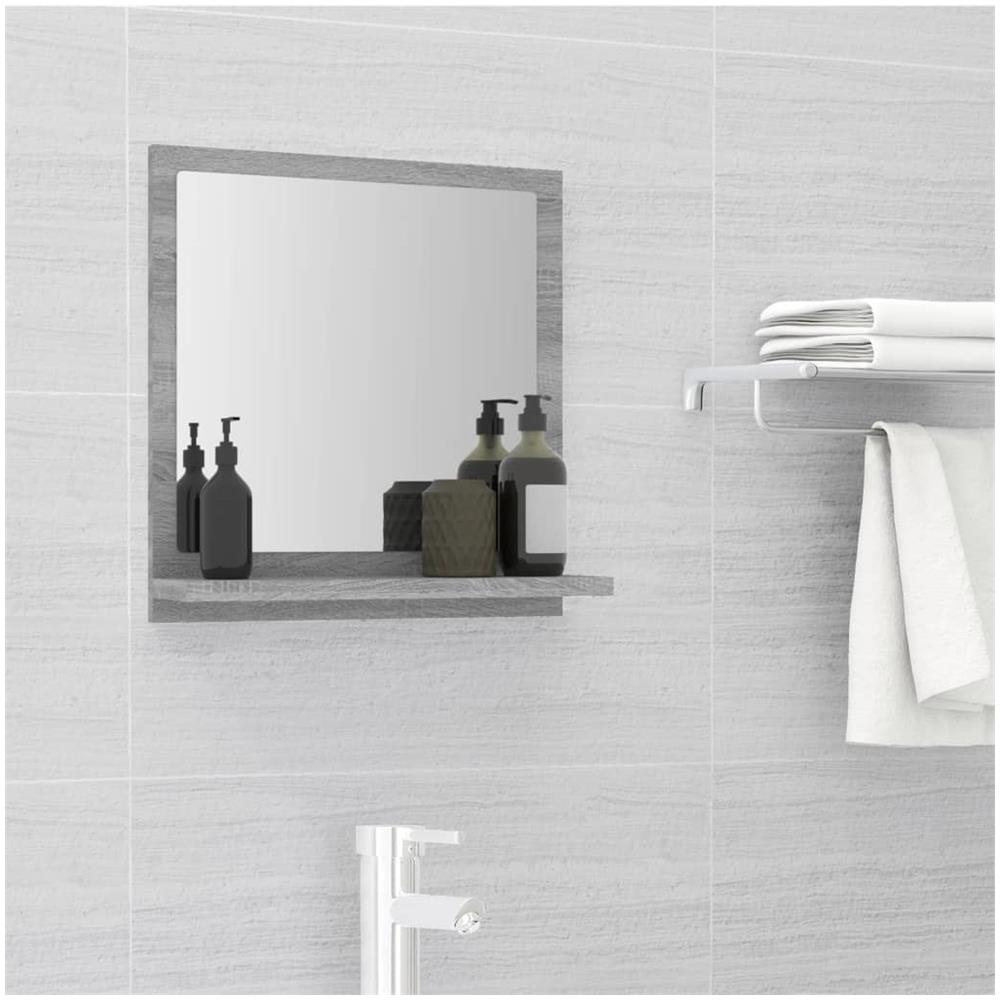 Specchio Da Bagno Grigio Sonoma 40x10,5x37 Cm Legno Multistrato - Foto 1