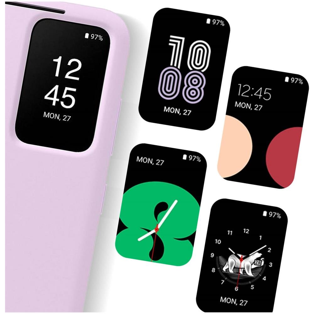 Custodia Protettiva S View Cover Per Galaxy S23 5g Con Finestra E Portacarte, Rosa - Foto 2