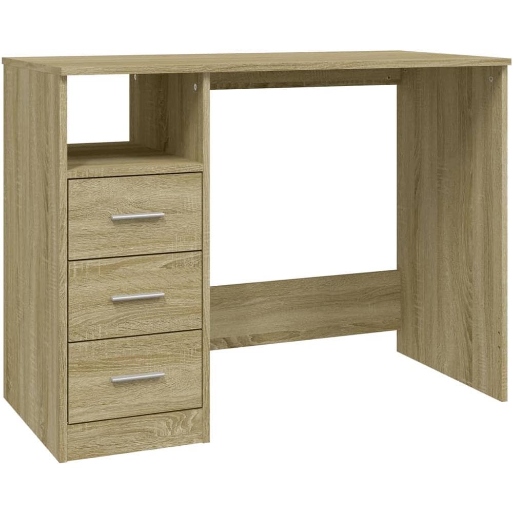 Scrivania Cassetti Rovere Sonoma 102x50x76 Cm Legno Multistrato - Foto 2