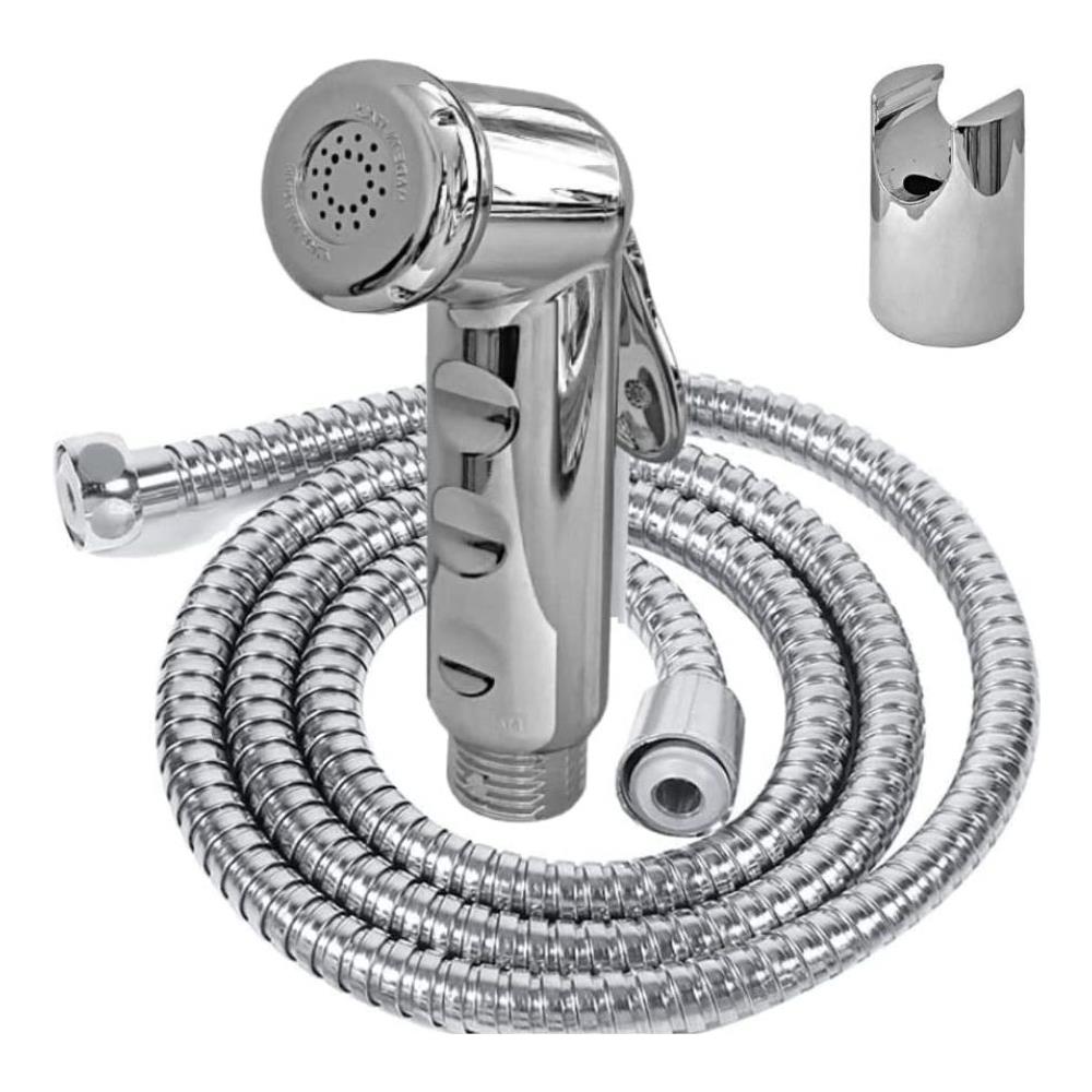 Kit Idroscopino Cromato Con Chiusura Automatica Flessibile Cm 120 Con Supporto - Foto 1