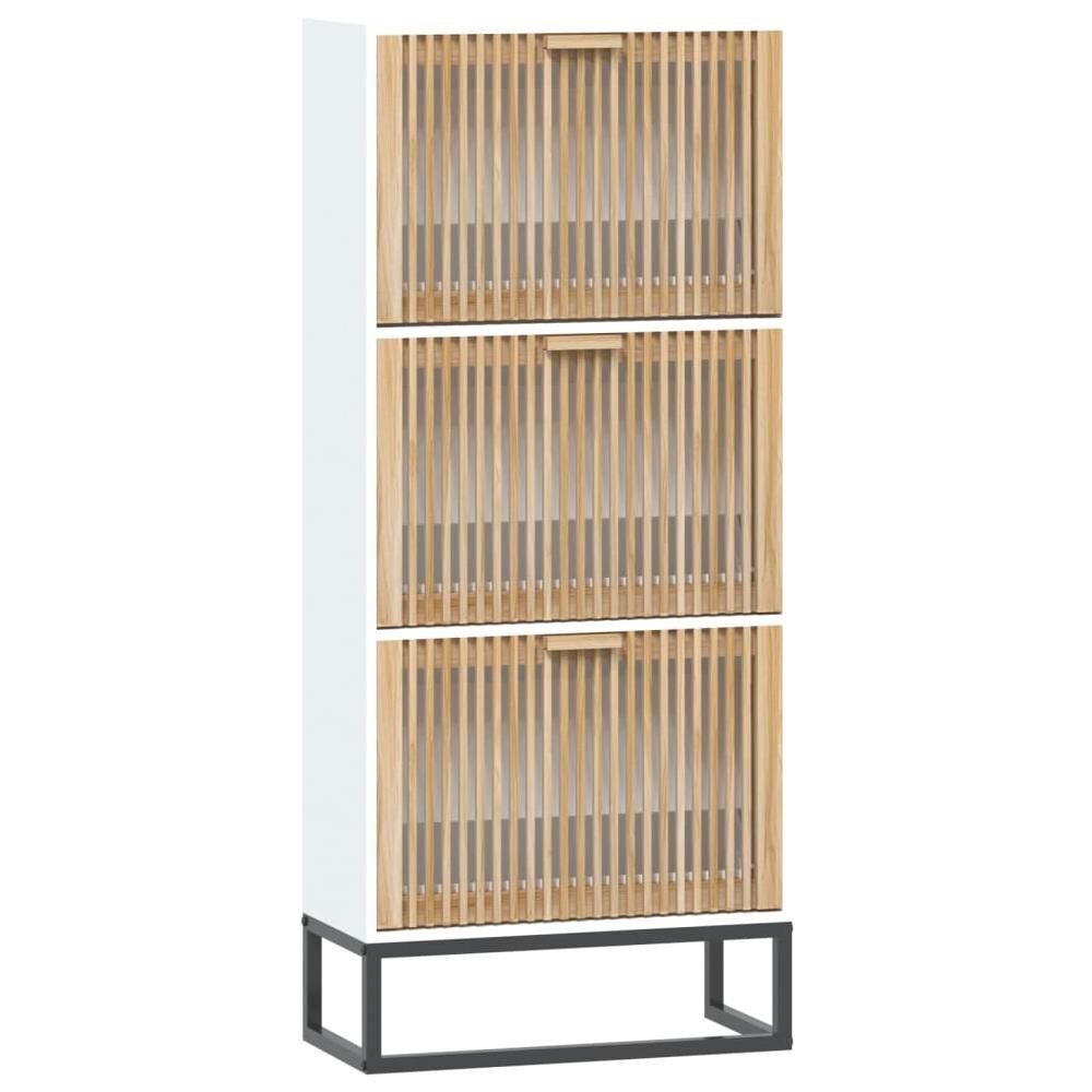 Scarpiera Bianca 52x25x120 Cm In Legno Multistrato - Foto 2