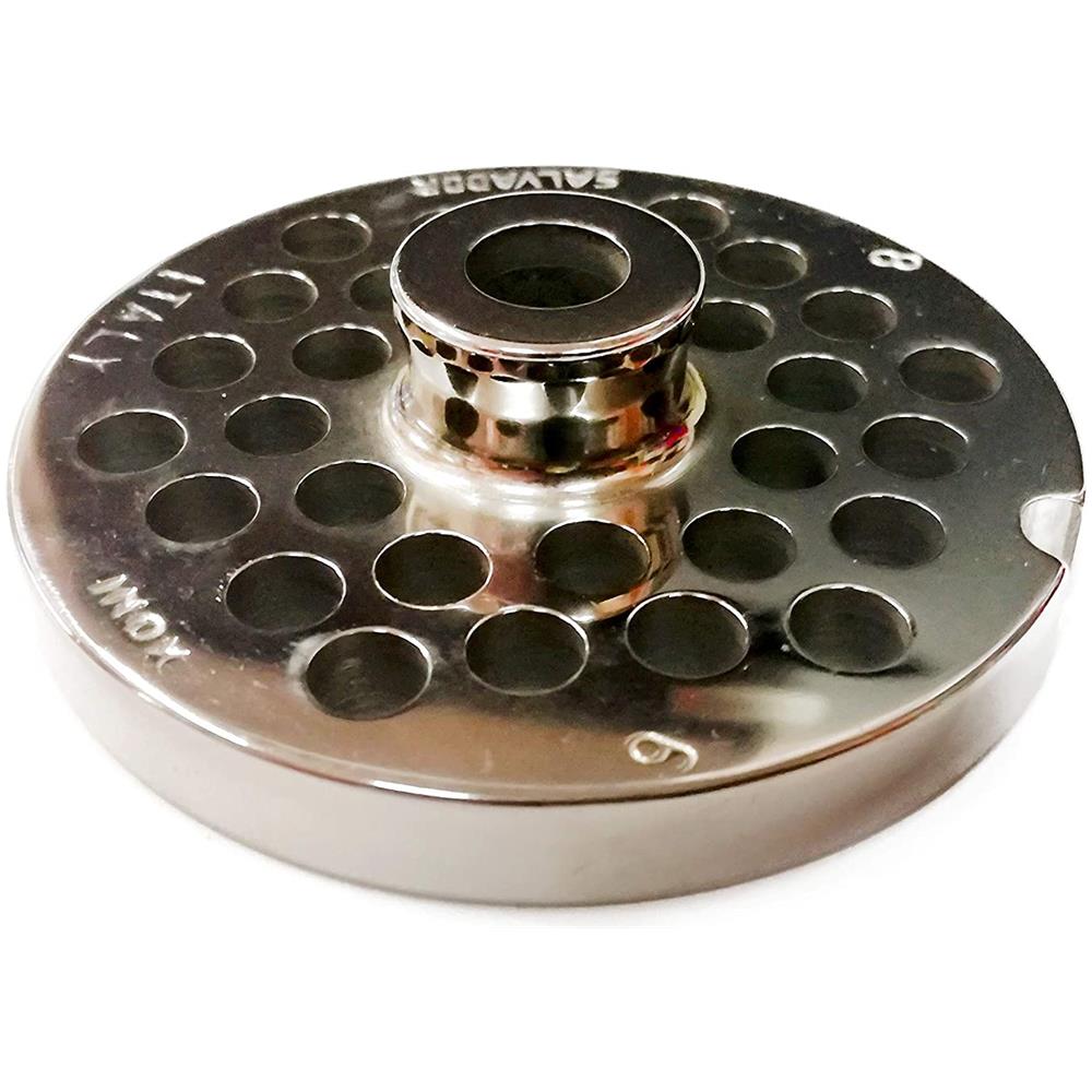 Salvinox Piastra Con Mozzo Per Tritacarne 8 Foro 6, acciaio Inox Auto Affilanti Qualità Professionale - Foto 1