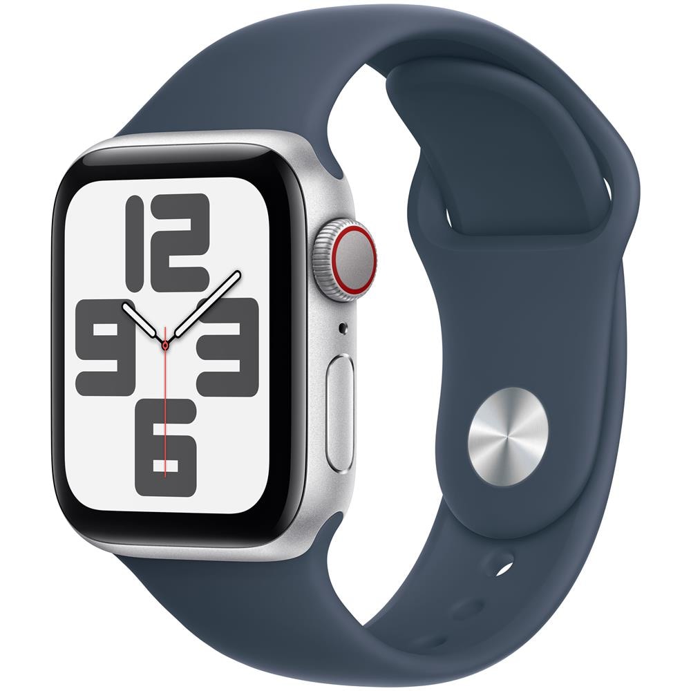 Watch SE GPS + Cellular Cassa 40mm in Alluminio Argento con Cinturino Sport Blu Tempesta - M /L - Foto 2