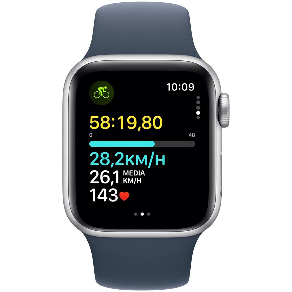 Watch SE GPS + Cellular Cassa 40mm in Alluminio Argento con Cinturino Sport Blu Tempesta - M /L - Foto 4