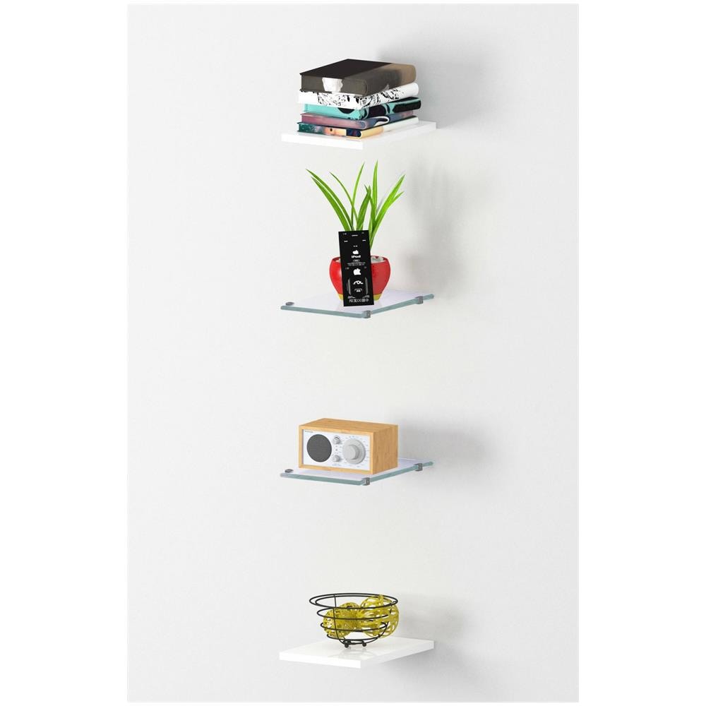 Mensola Emanuele, Ripiani Aperti, 100% Made In Italy, Cm 20x27h2, Bianco Lucido - Foto 1