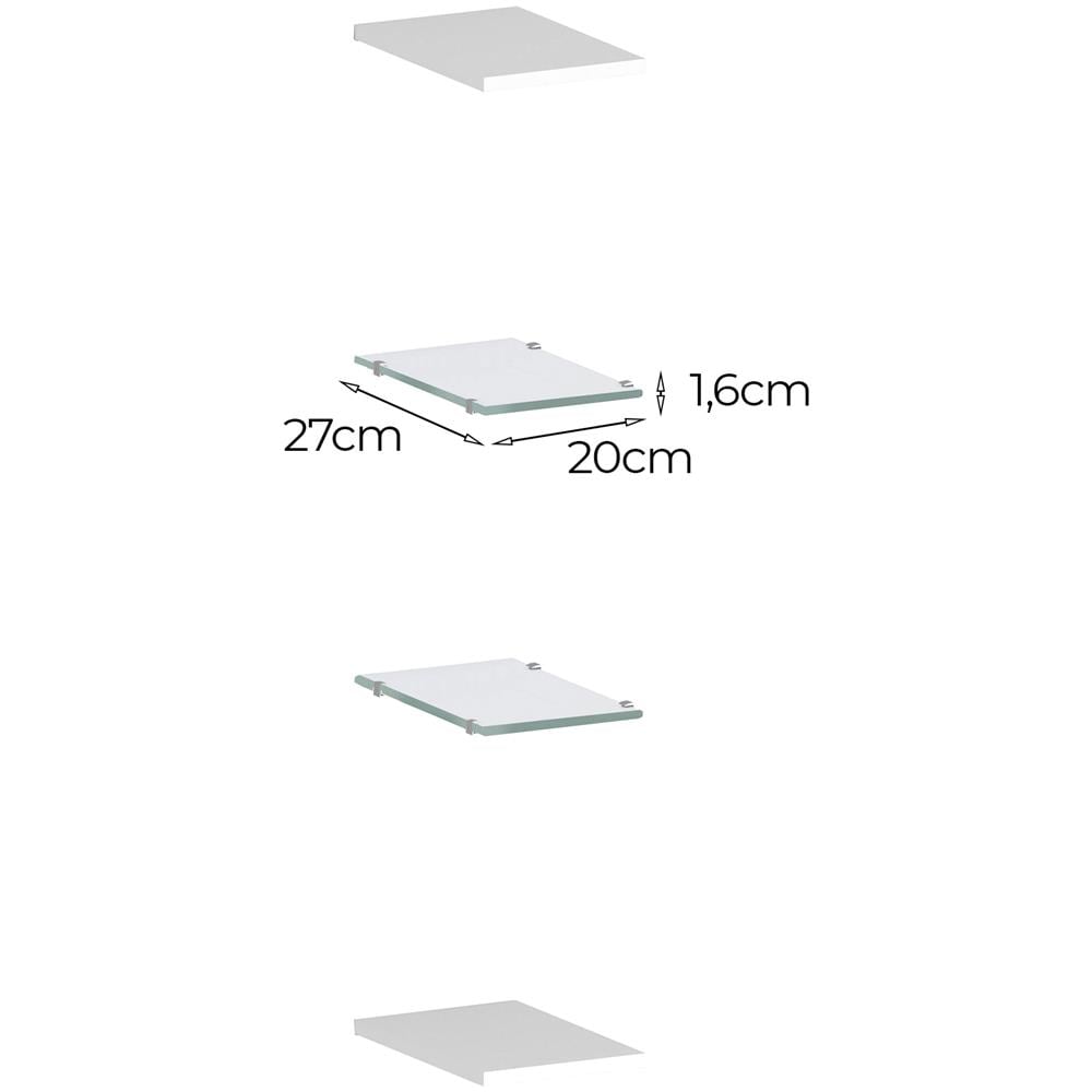 Mensola Emanuele, Ripiani Aperti, 100% Made In Italy, Cm 20x27h2, Bianco Lucido - Foto 3