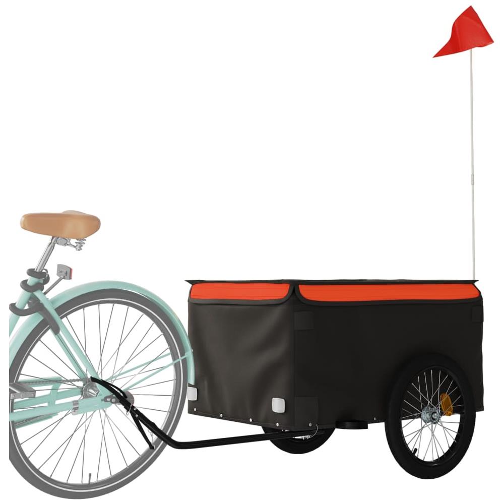 Rimorchio Da Bici Da Carico Nero E Arancione 45 Kg In Ferro - Foto 3