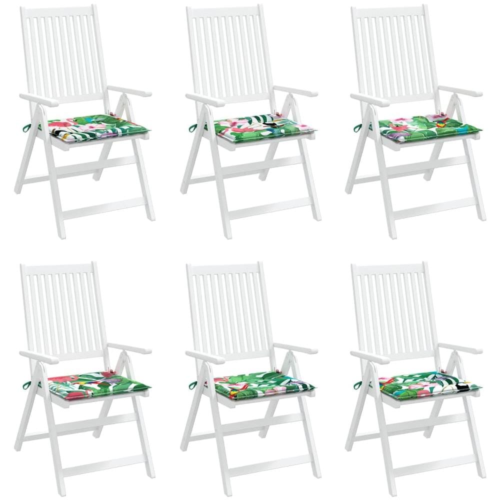 Cuscini Sedia Da Giardino 6pz Multicolore 40x40x3 Cm In Tessuto - Foto 3