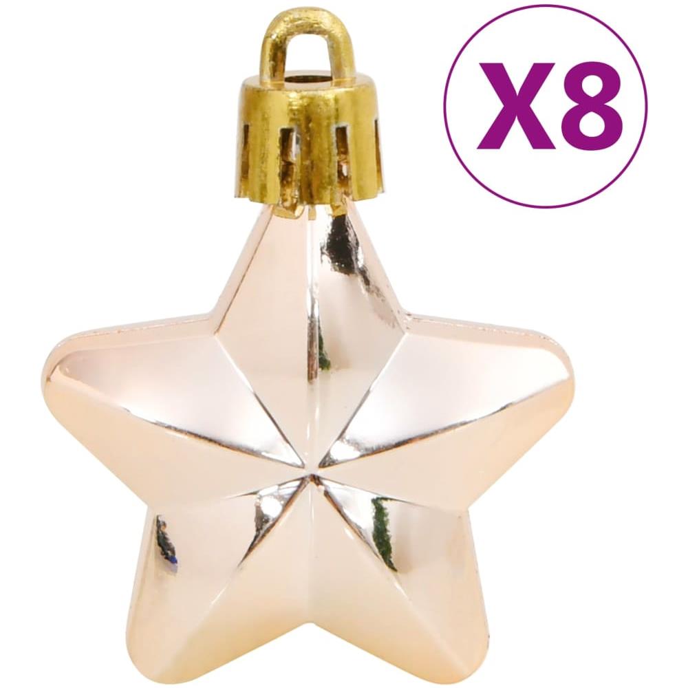 Set Palline Di Natale 111 Pz Oro Rosa In Polistirene - Foto 8