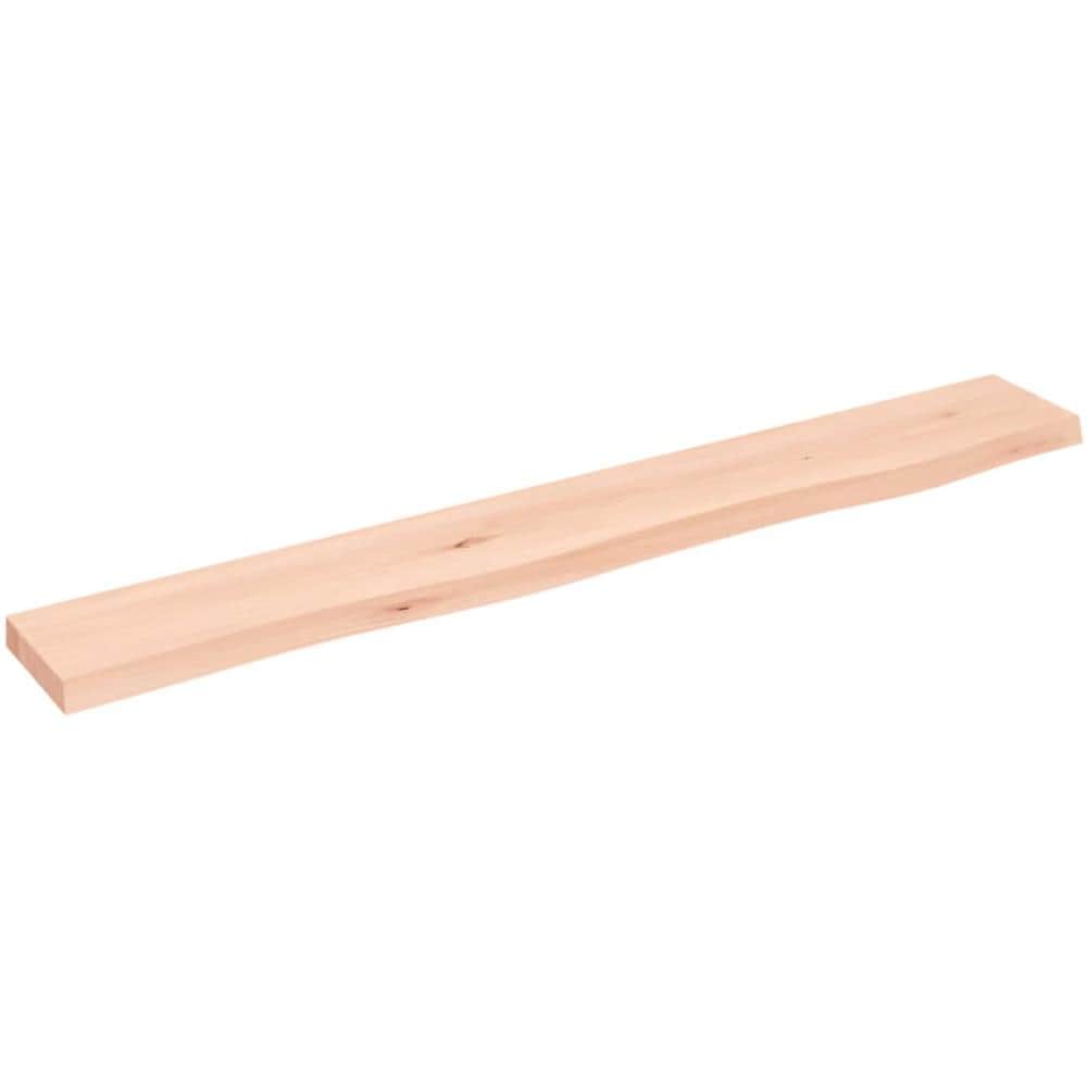 Ripiano a Parete 80x10x2 cm Legno Massello Rovere Non Trattato - Foto 1