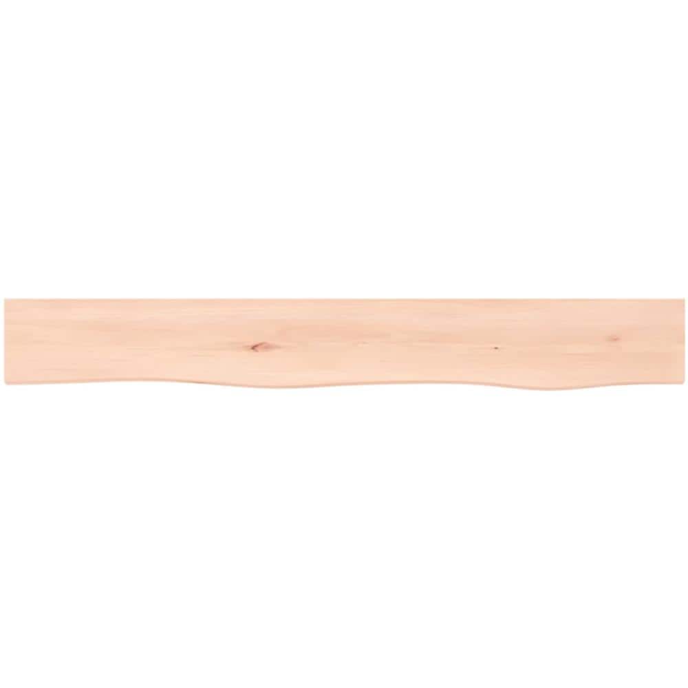 Ripiano a Parete 80x10x2 cm Legno Massello Rovere Non Trattato - Foto 2
