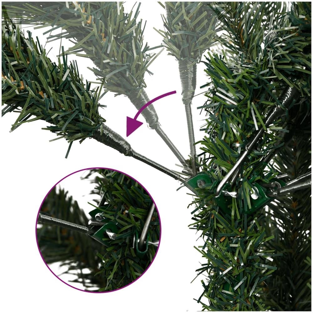 Albero Di Natale Artificiale Incernierato Con Base Verde 210 Cm - Foto 3
