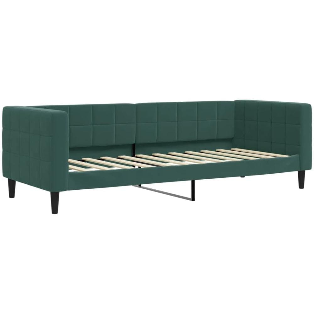 Letto Da Giorno Verde Scuro 80x200 Cm In Velluto - Foto 1