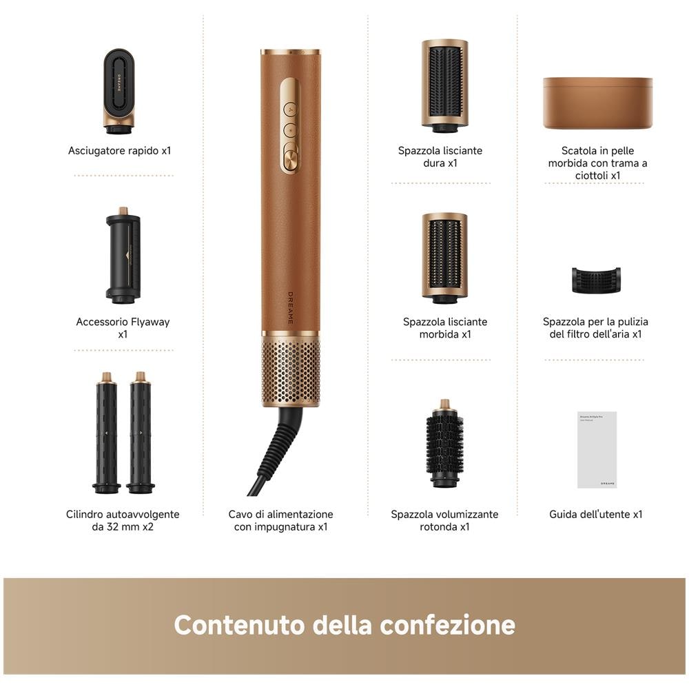 AirStyle Pro 7-in-1, Asciugatura Rapida, 2 Cilindri Arricciacapelli, Volume e Styling, Riduzione Crespo, Confezione in Pelle, Sistema Magnetico per Accessori - Foto 9