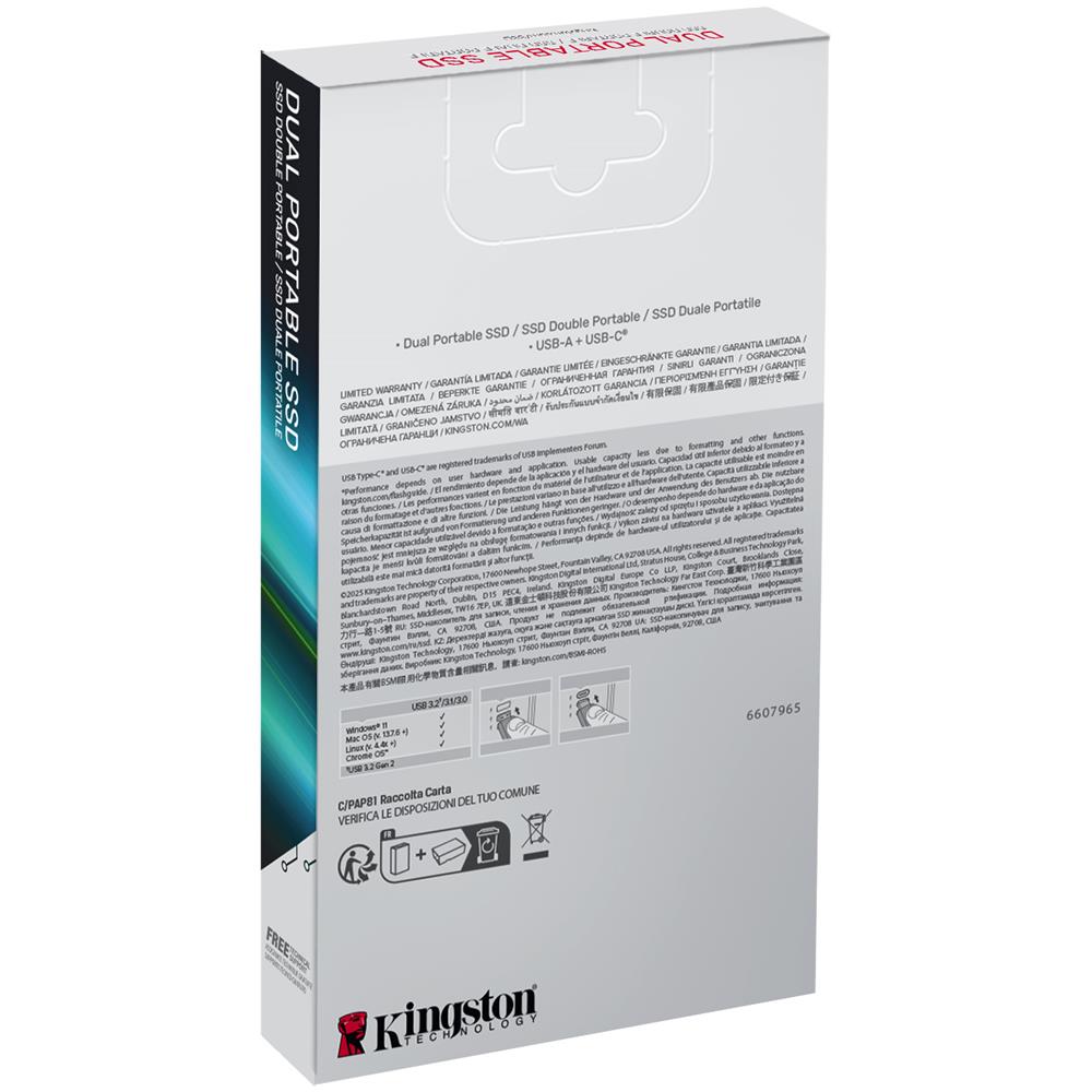 Technology 1TB Dual USB-A /C Portable SSD, Up to 1050MB /s USB 3.2 Gen 2 - Foto 6