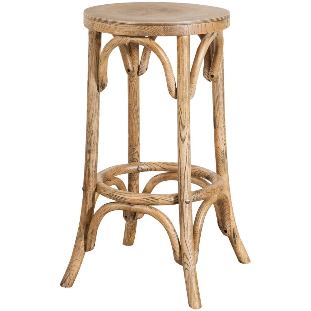 Biscottini Sgabello Tipo thonet in massello di Frassino Finitura Noce Chiaro Anticato Diam.39XH75 cm