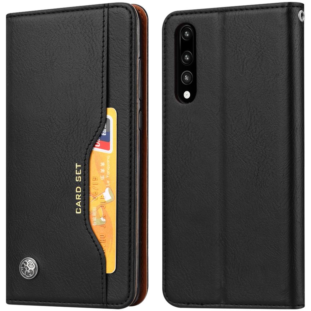 Custodia Huawei P20 Pro In Pelle Portacarte Funzione Stand - Nero - Foto 1
