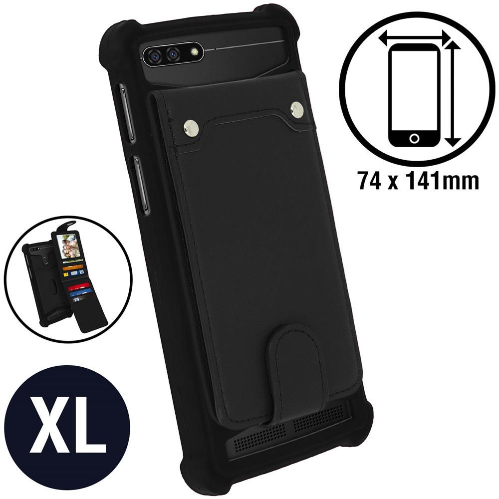 Cover Smartphone 5,0"" A 5,3"" Cover Universale Silicone Porta-carte - Nero - Foto 5