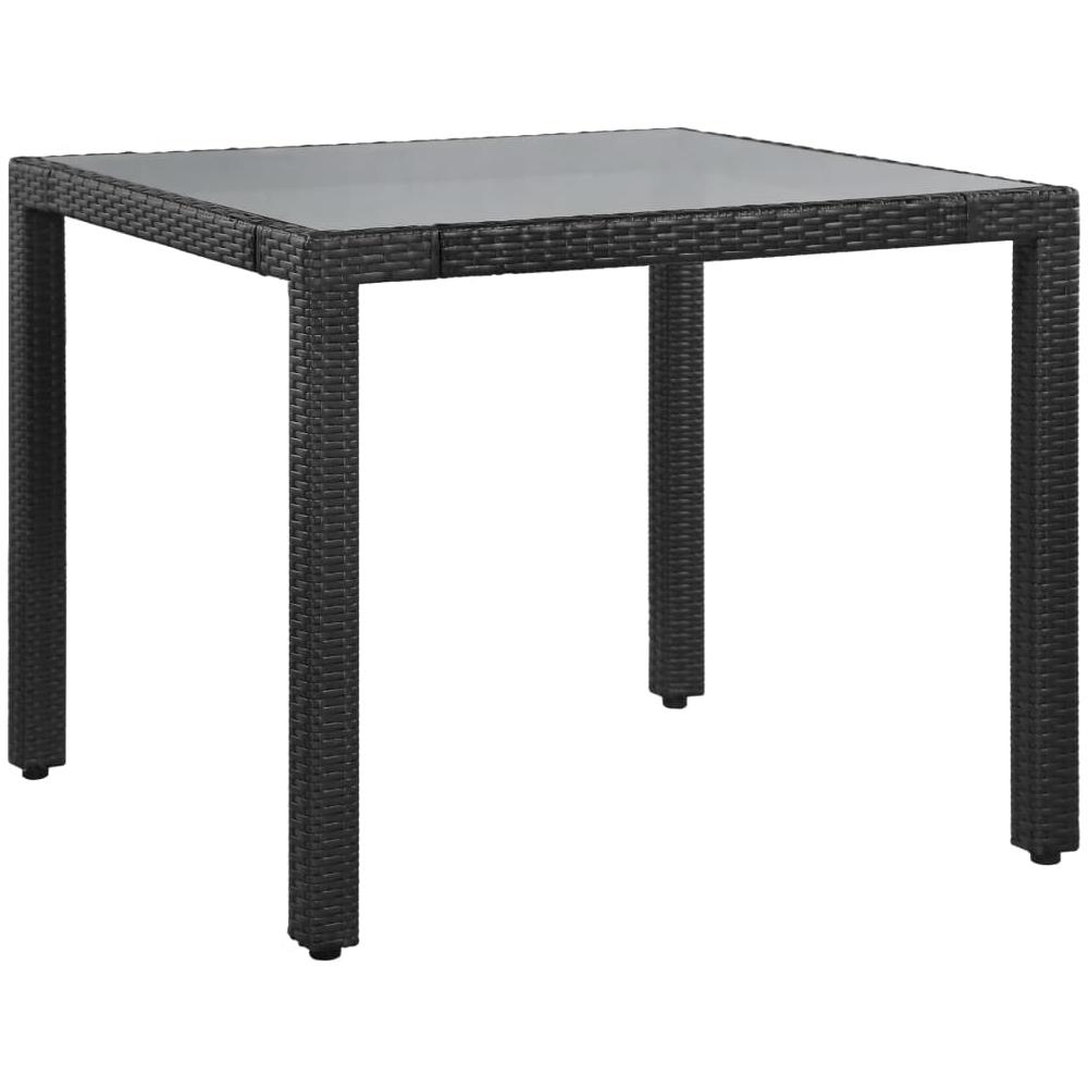 Set Da Pranzo Da Giardino 5 Pz In Polyrattan Nero - Foto 2