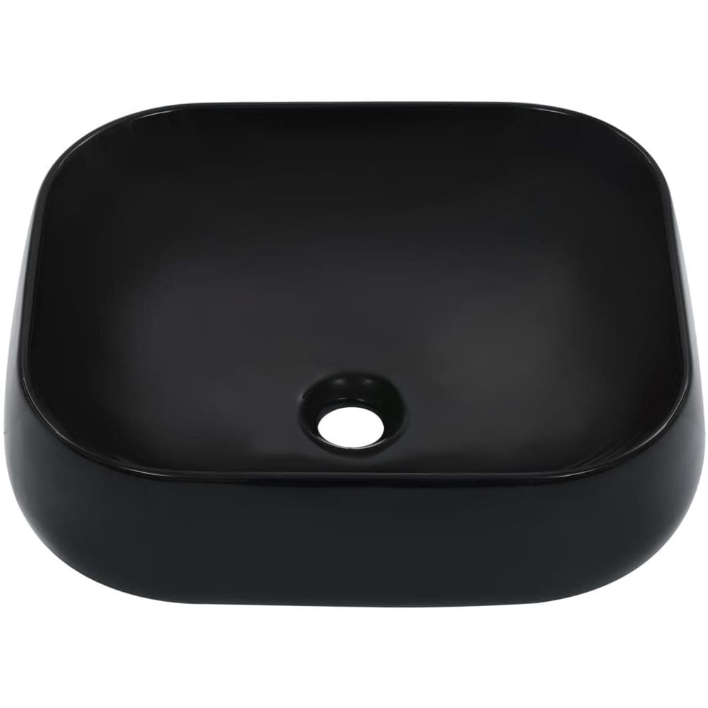 Lavandino 44,5x39,5x14,5 Cm In Ceramica Nero - Foto 2