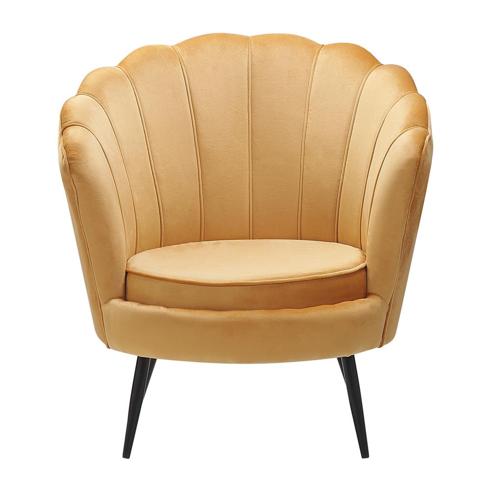 Poltrona In Velluto Giallo Lovikka - Foto 2