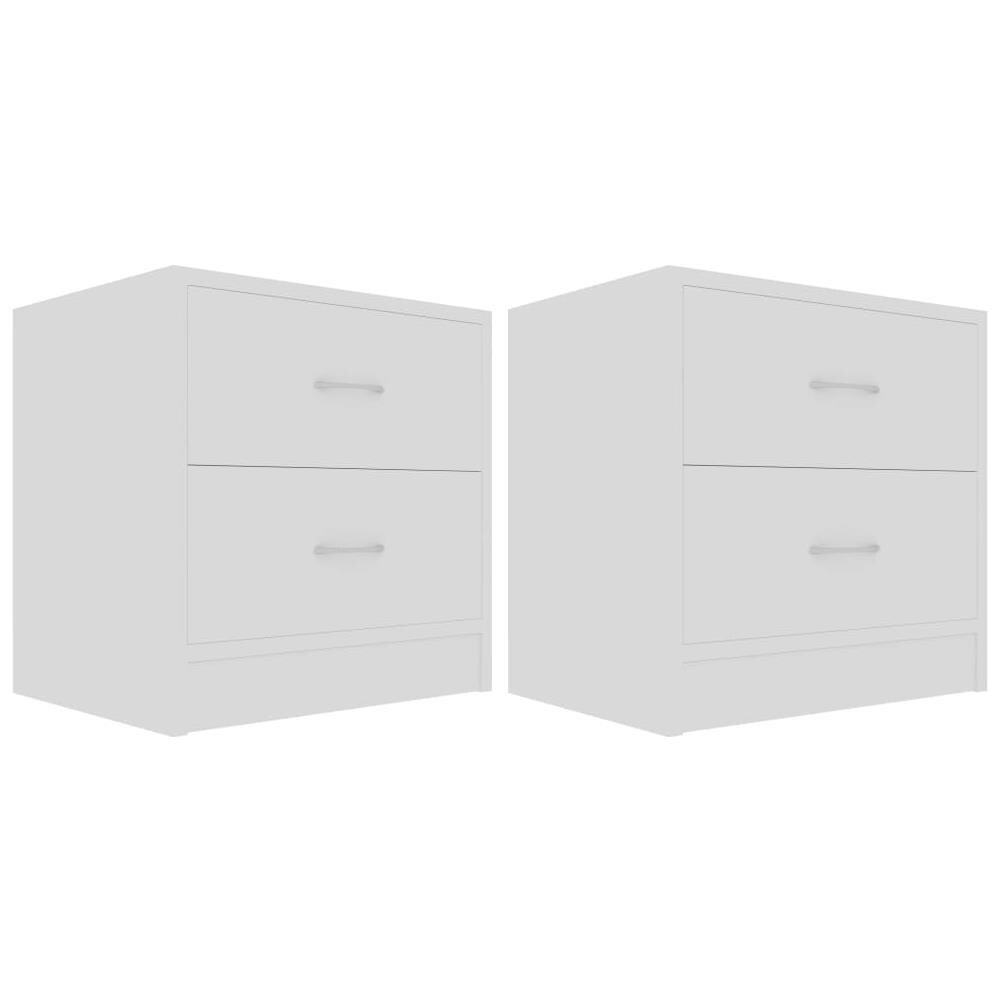 Comodini Bianchi 2 pz 40x30x40 cm in Legno Multistrato - Foto 2